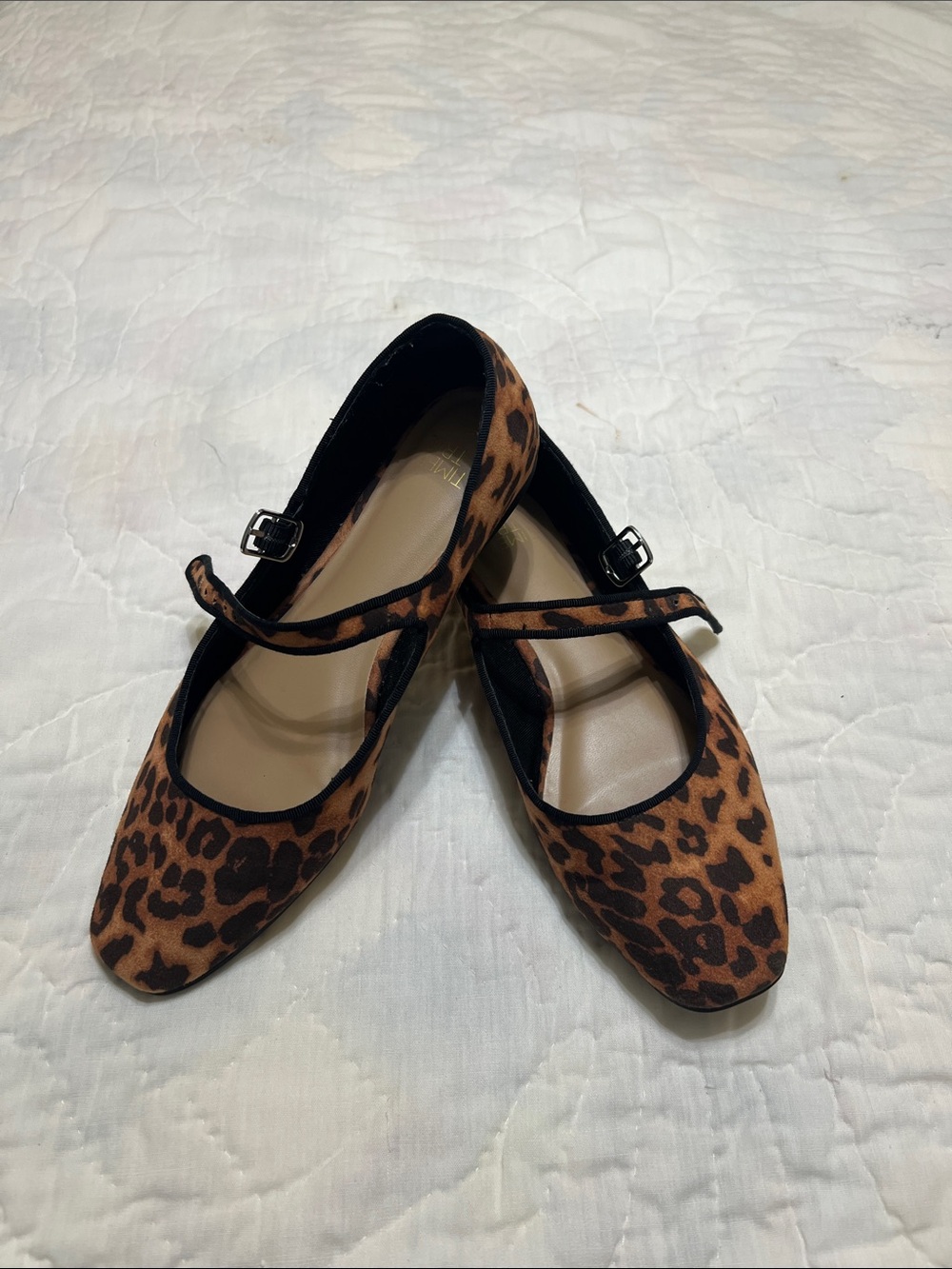Time and Tru Leopard Mary Jane Flats - Brown/Black